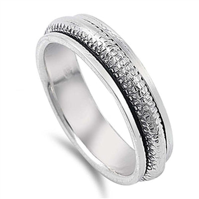 Sterling Silver Spinner Shaped Plain RingsAnd Band Width 7mm