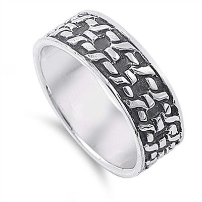 Sterling Silver Spinner Shaped Plain RingsAnd Band Width 9mm