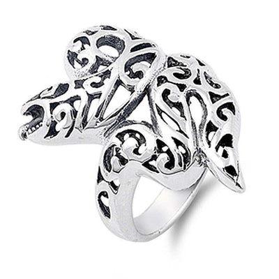 Sterling Silver Snake Shaped Plain RingsAnd Face Height 28mm