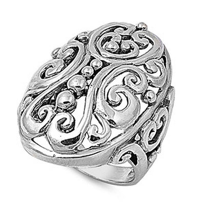 Sterling Silver Celtic Shaped Plain RingsAnd Face Height 29mm