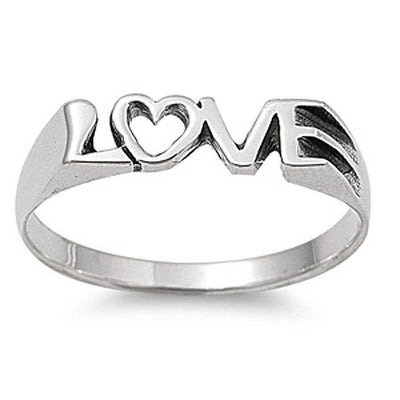 Sterling Silver Love Shaped Plain RingsAnd Face Height 5mm