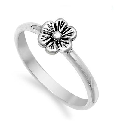 Sterling Silver Stylish Plumeria Ring with Face Height of 8MM