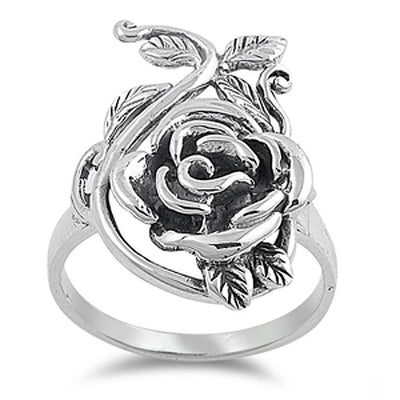 Sterling Silver Rose Shaped Plain RingsAnd Face Height 26mmAnd Weight 8grams