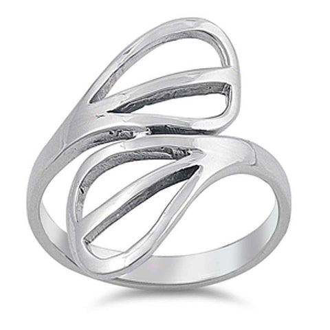Sterling Silver Elegant Fancy Design Ring with Face Height of 26MM
