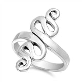 Sterling Silver Celtic Shaped Plain RingsAnd Face Height 28mmAnd Band Width 3mm