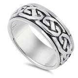 Sterling Silver Spinner Celtic Design Plain RingsAnd Band Width 9mm
