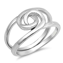 Load image into Gallery viewer, Sterling Silver Double Connected Fancy Band Ring with Face Height of 12MM