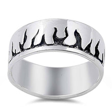 Load image into Gallery viewer, Sterling Silver Flame Shaped Plain RingsAnd Band Width 8mm