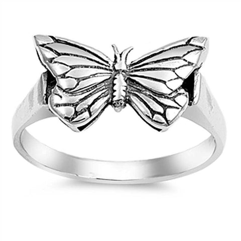 Sterling Silver Vintage Butterfly Design with Face Height of 10MM