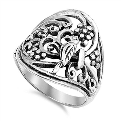 Sterling Silver Bird Shaped Plain RingsAnd Face Height 13mmAnd Weight 5grams