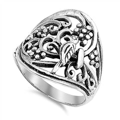 Sterling Silver Bird Shaped Plain RingsAnd Face Height 13mmAnd Weight 5grams