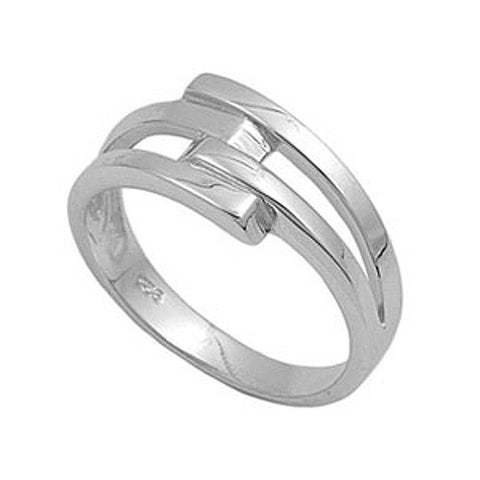 Sterling Silver Stylish Fancy Band Ring with Face Height of 8MM