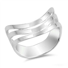Load image into Gallery viewer, Sterling Silver Stylish Wavy Design Band Ring with Face Width of 9MM