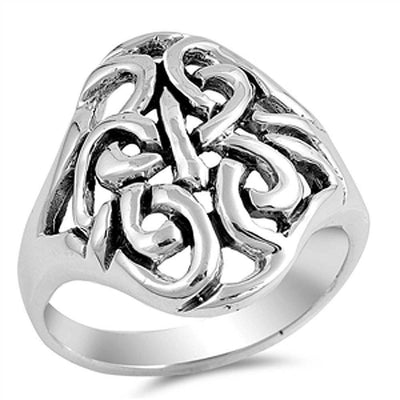 Sterling Silver Celtic Shaped Plain RingsAnd Band Width 10mm