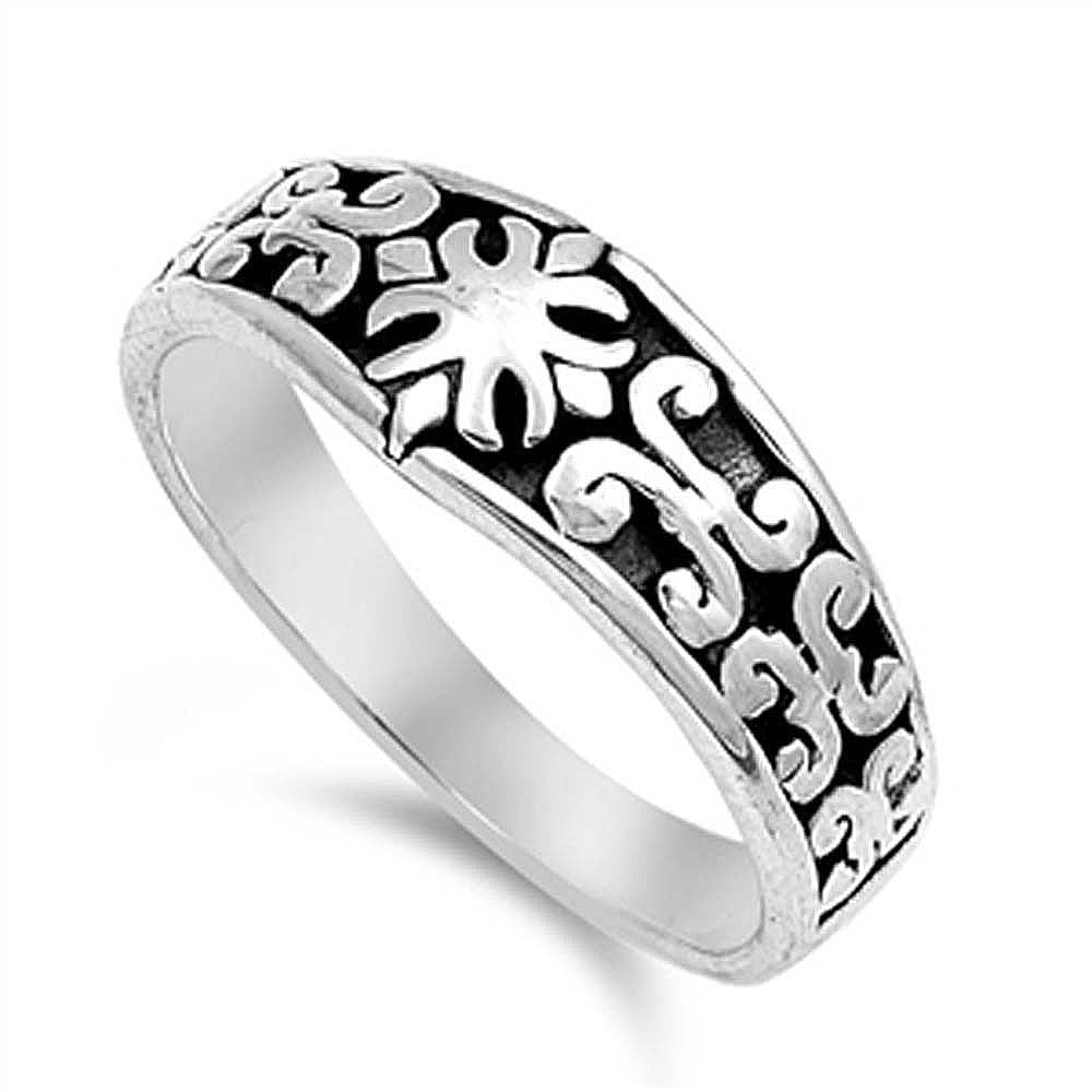 Sterling Silver Braid Shaped Plain RingsAnd Face Height 8mmAnd Band Width 4mm