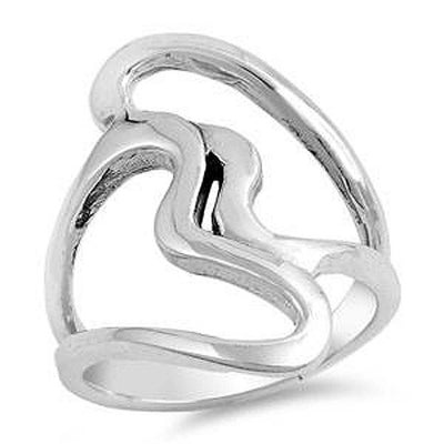 Sterling Silver Hearts Shaped Plain RingsAnd Face Height 27mmAnd Band Width 3mm