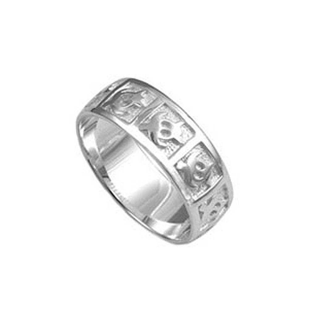 Sterling Silver Stylish Carved Multiple Turtle Design Ring with Face Height of 8MM