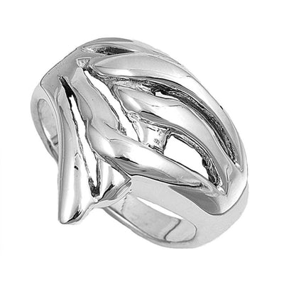 Sterling Silver Wings Shaped Plain RingsAnd Face Height 20mm