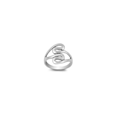 Sterling Silver Stylish Double S Shape Band Ring with Face Height of 20MM