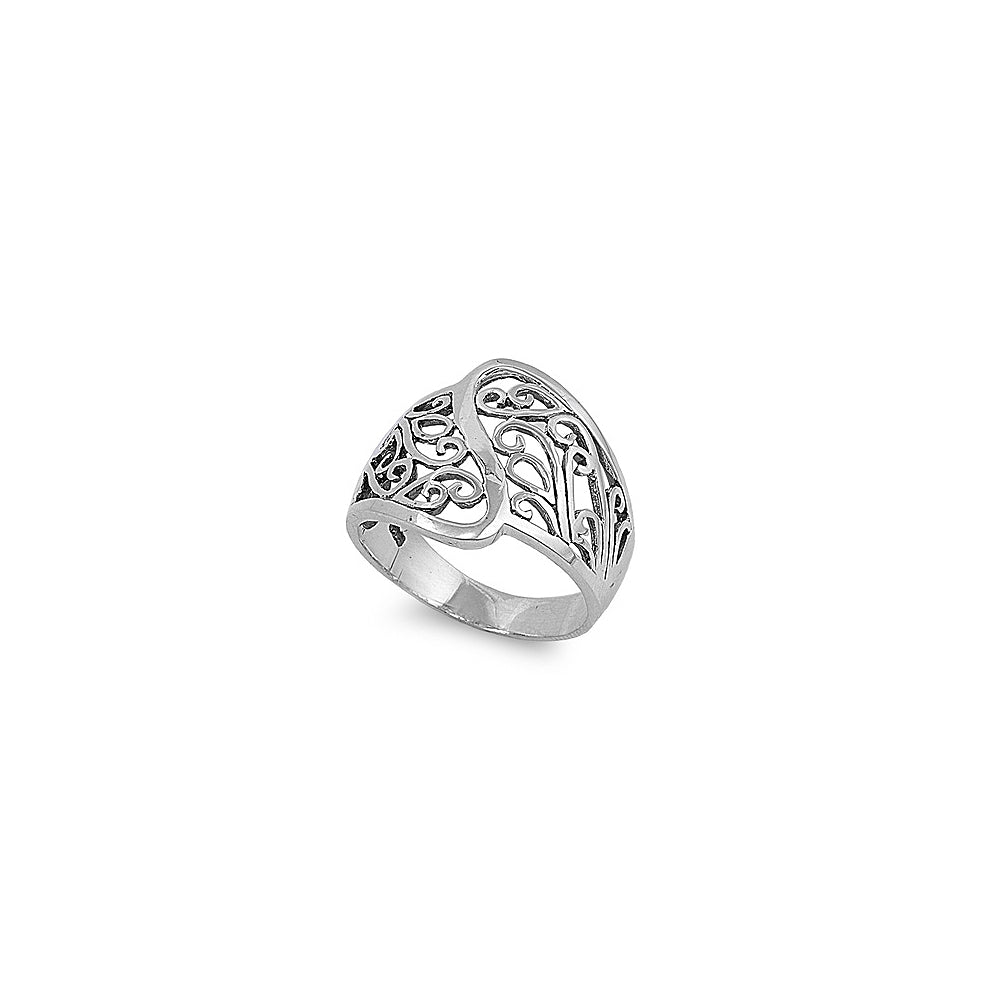 Sterling Silver Elegant Design Wide Band Ring with Face Height of 20MM
