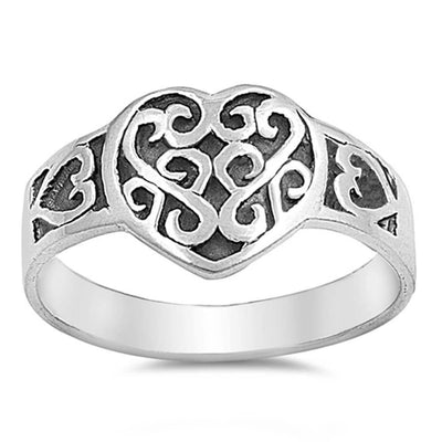 Sterling Silver Celtic Shaped Plain RingsAnd Face Height 11mmAnd Band Width 4mm