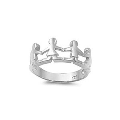 Sterling Silver Stylish Children Band Ring with Face Height of 9MM