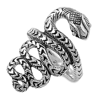 Sterling Silver Snake Shaped Plain RingsAnd Face Width 15mmAnd Band Width 4mmAnd Weight 10grams