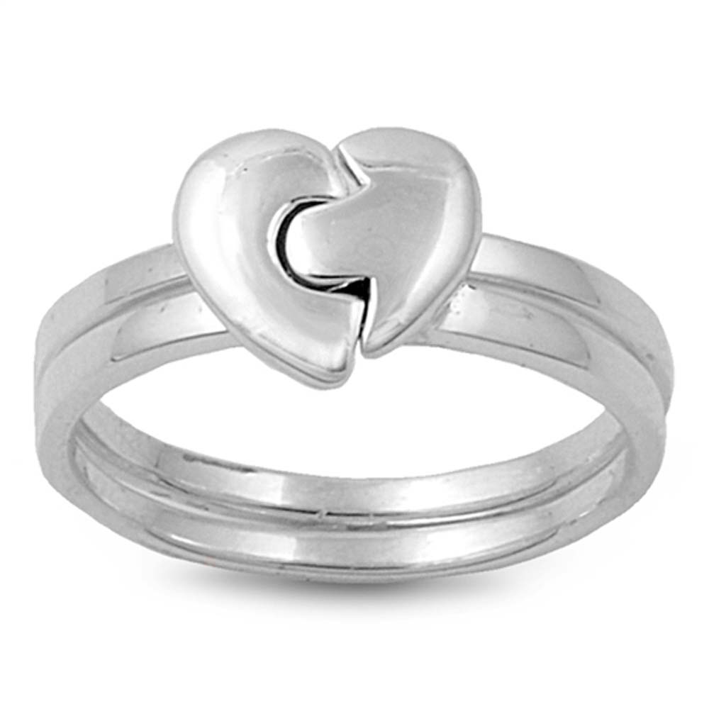 Sterling Silver Friendship Shaped Plain RingsAnd Face Width 9mmAnd Band Width 4mm