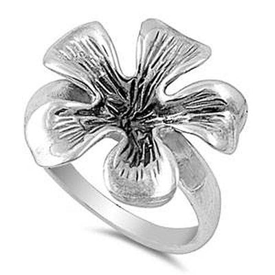 Sterling Silver Flower Shaped Plain RingsAnd Face Width 21mmAnd Band Width 3mm