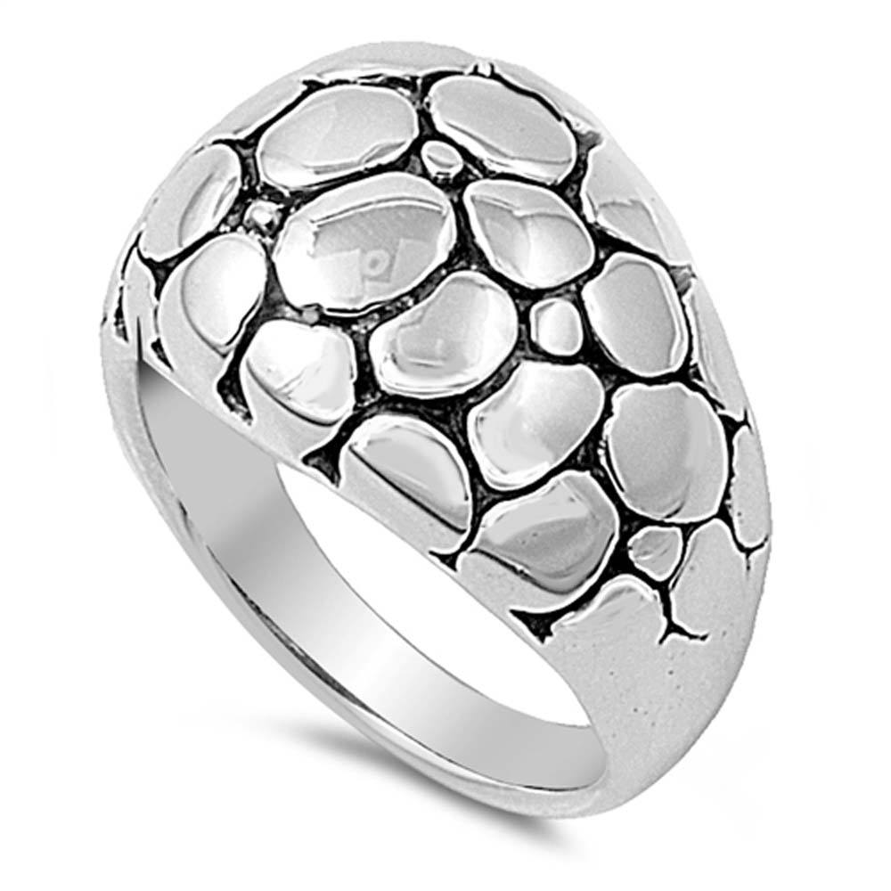 Sterling Silver Bali Shaped Plain RingsAnd Face Width 16mmAnd Band Width 4mm