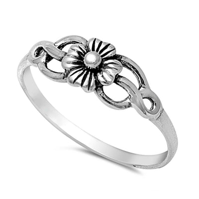 Sterling Silver Plumeria Celtic Design Ring with Face Width of 6MM