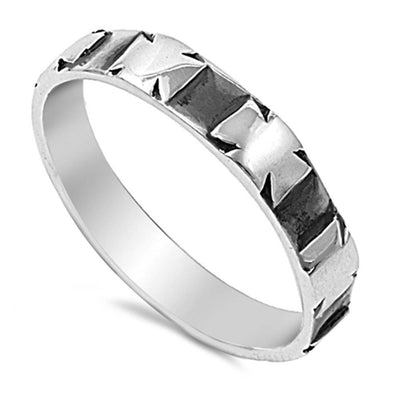 Sterling Silver Modish England Design Ring with Face Width of 20MM