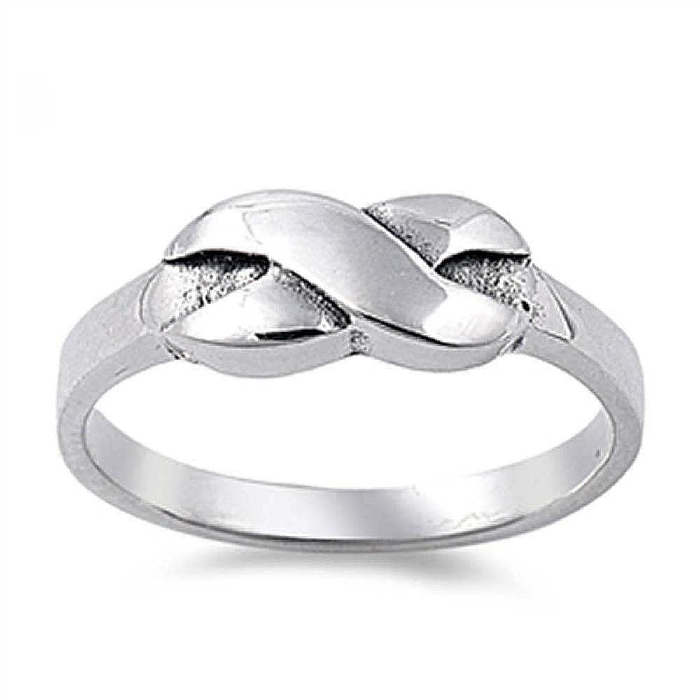 Sterling Silver Plain Solid Eternity Ring with Face Width of 7MM