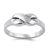 Sterling Silver Plain Solid Eternity Ring with Face Width of 7MM