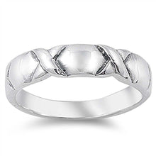 Load image into Gallery viewer, Sterling Silver Fancy Band Ring with Face Width of 5MM
