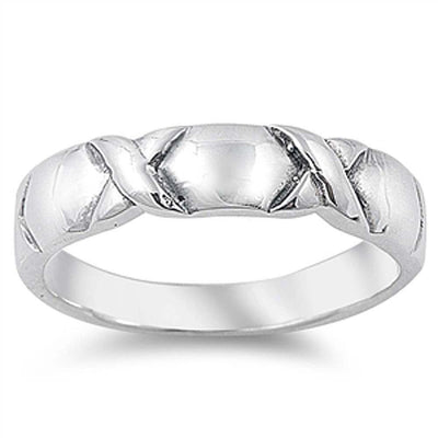 Sterling Silver Fancy Band Ring with Face Width of 5MM