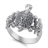 Sterling Silver Turtles Shaped Plain RingsAnd Face Width 19mmAnd Band Width 4mm