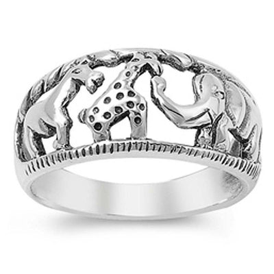 Sterling Silver Animals Shaped Plain RingsAnd Face Width 10mmAnd Band Width 5mm