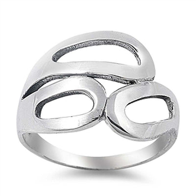 Steling Silver Stylish Fancy Band Ring with Face Width of 17MM