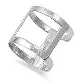 Sterling Silver Fancy Style Barrel Wide Band Ring with Face Width of 17MM