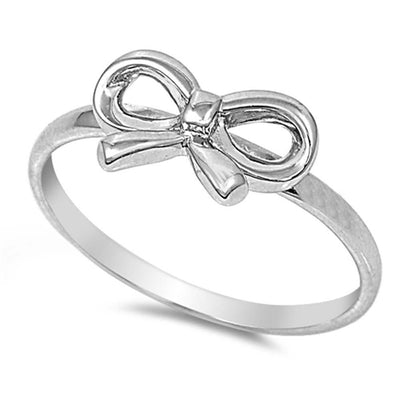 Sterling Silver Stylish Ribbon Ring with Face Height of 8MM