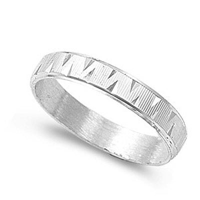 Sterling Silver Stylish Pattern Band Ring with Band Width of  5MM