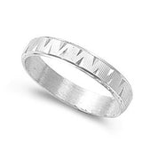 Sterling Silver Stylish Pattern Band Ring with Band Width of  5MM