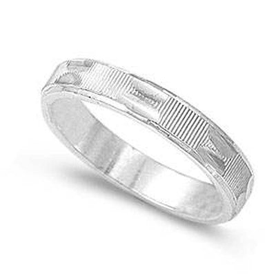 Sterling Silver Diamond Cut Shaped Plain RingsAnd Band Width 5mmAnd Weight 5grams