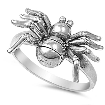 Sterling Silver Stylish Spider Ring with Face Height of 13MM