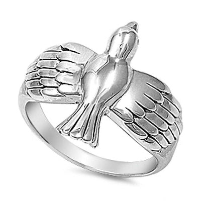 Sterling Silver Bird Shaped Plain RingsAnd Face Height 21mm