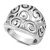 Sterling Silver Bali Shaped Plain RingsAnd Face Height 17mmAnd Band Width 3mm