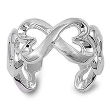 Load image into Gallery viewer, Sterling Silver Hearts Shaped Plain RingsAnd Band Width 10mm