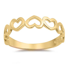 Load image into Gallery viewer, Sterling Silver Yellow Gold Plated Alternate Multiple Upside Down Ring with Face Height of 4 MM