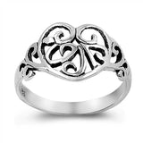 Sterling Silver Fancy Celtic Heart Design with Face Height of 12MM